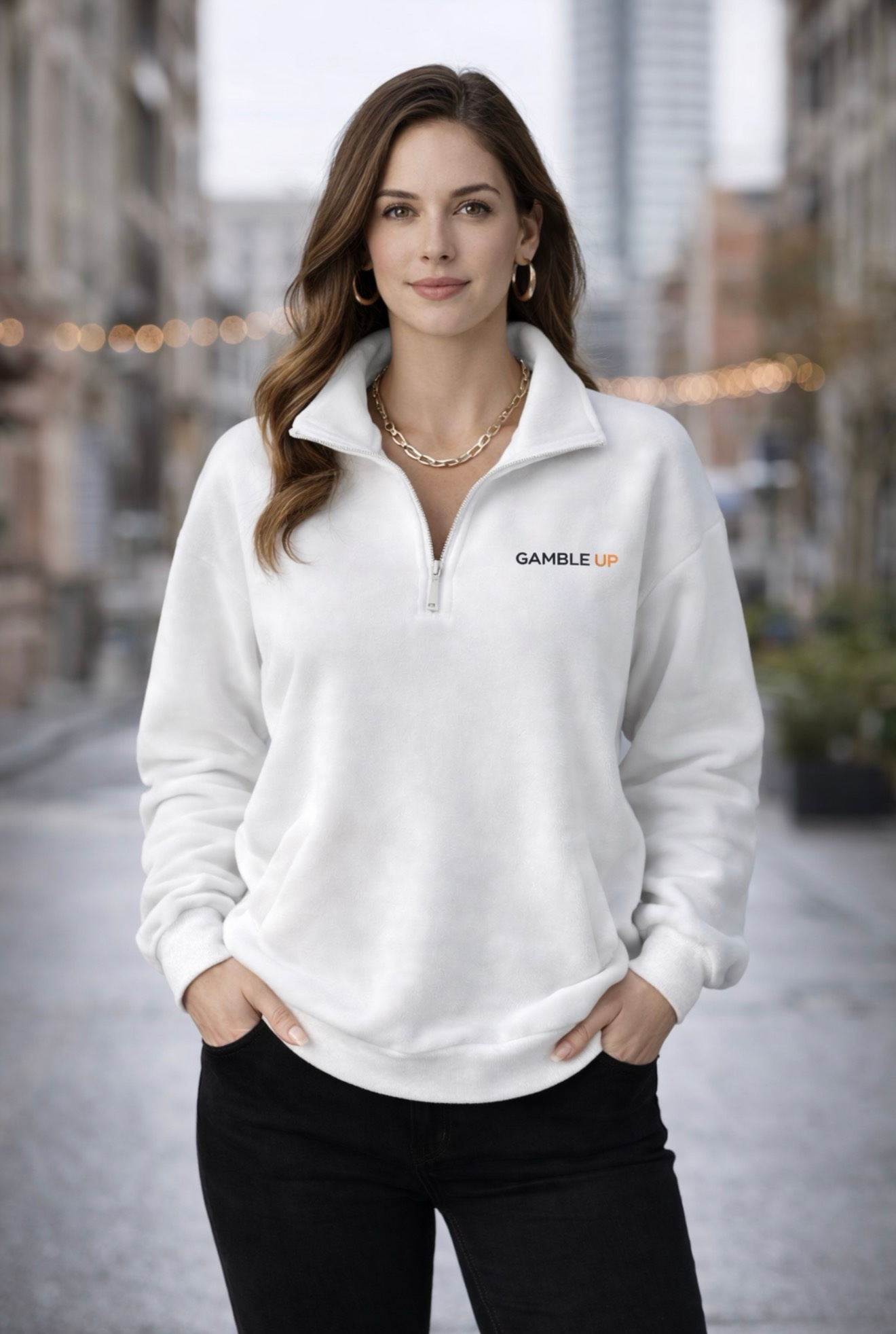 Gamble Up Women’s Fleece Half-Zip Sweatshirt