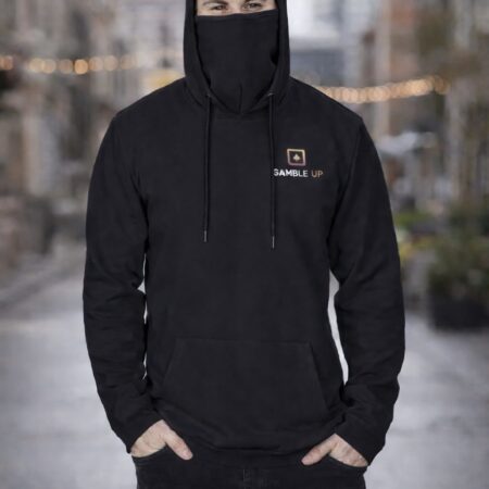 Gamble Up Men’s Pullover Hoodie with Built-In Mask