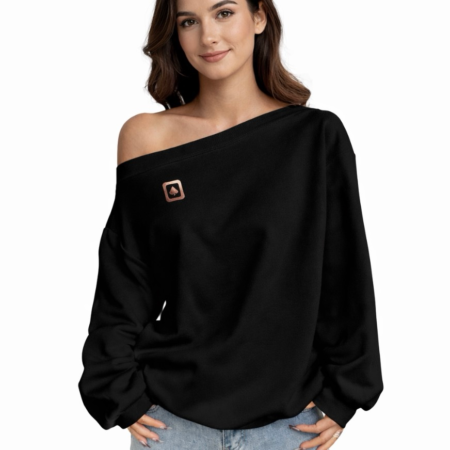 Gamble Up Women’s Off-Shoulder Micro-Fleece Sweatshirt