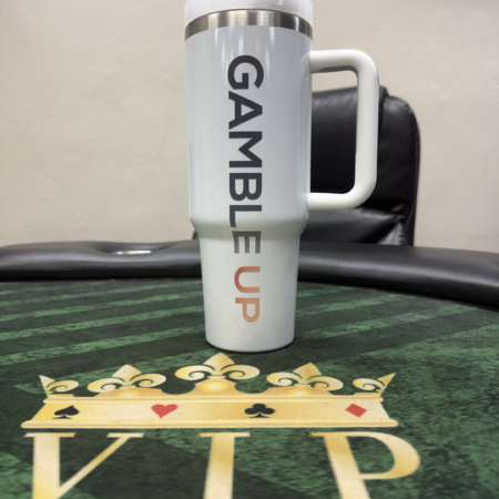 Gamble Up Stainless Steel Tumbler with Handle – Classic Logo Design